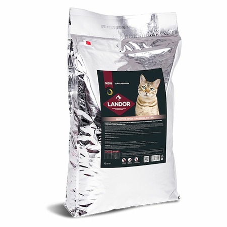Landor полнорационный сухой корм для кошек с чувствительным пищеварением, c индейкой и уткой фото 1