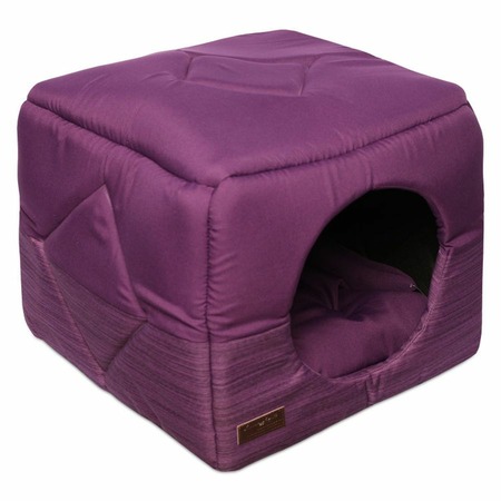 Lion домик-лежанка Кубик LM4030-071 для собак мелких пород и кошек, фиолетовый - M (45x45x45 cм) фото 1