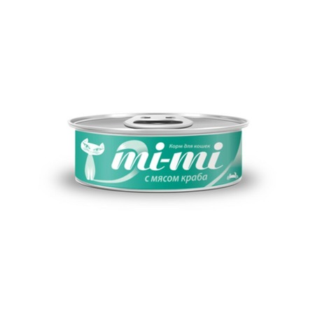 Mi-Mi полнорационный влажный корм для кошек, с тунцом и крабом, кусочки в желе, в консервах - 80 г фото 1