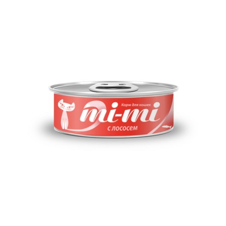 Mi-Mi полнорационный влажный корм для кошек, с тунцом и лососем, кусочки в желе, в консервах - 80 г фото 1