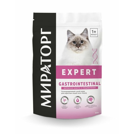 Мираторг Expert Gastrointestinal полнорационный сухой корм для кошек «Бережная забота о пищеварении» - 400 г фото 1