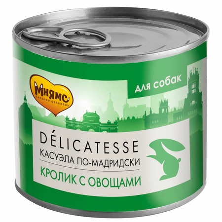 Мнямс Delicatesse "Касуэла по-мадридски" влажный корм для собак паштет из кролика с овощами, в консервах - 200 г х 12 шт фото 1