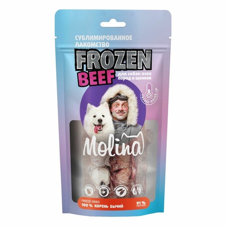 Molina Frozen Beef сублимированное лакомство для собак и щенков, корень бычий - 65 г фото 1