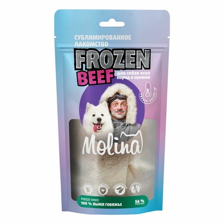 Molina Frozen Beef сублимированное лакомство для собак и щенков, вымя говяжье - 60 г фото 1