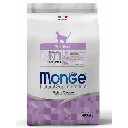 Monge Cat Daily Line Sterilised полнорационный сухой корм для стерилизованных кошек, с курицей - 400 г фото 1