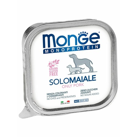Monge Dog Monoprotein Solo полнорационный влажный корм для собак, беззерновой, паштет со свининой, в ламистерах - 150 г фото 1