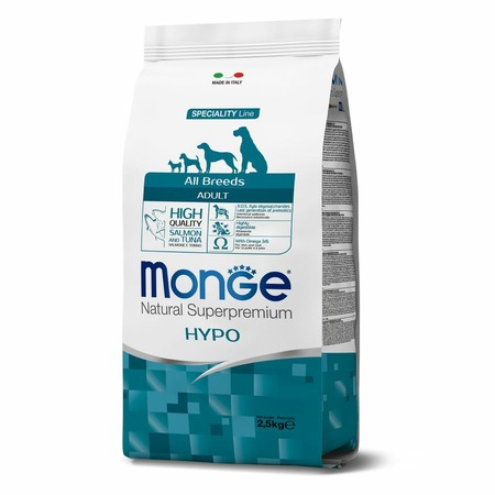 Monge Dog Speciality Hypoallergenic полнорационный сухой корм для собак, гипоаллергенный, с лососем и тунцом - 2,5 кг фото 1