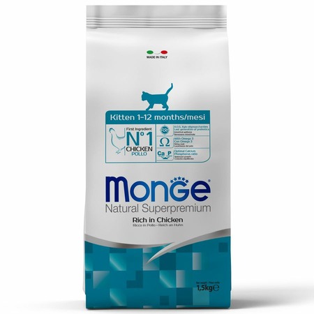 Monge Cat Daily Line полнорационный сухой корм для котят, с курицей - 1,5 кг фото 1