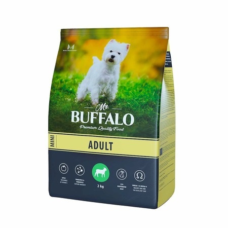 Mr.Buffalo Adult Mini полнорационный сухой корм для взрослых собак миниатюрных пород с ягненком - 2 кг фото 1