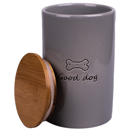 Mr.Kranch Good Dog бокс для хранения корм для собак, керамический, серый - 850 мл фото 1