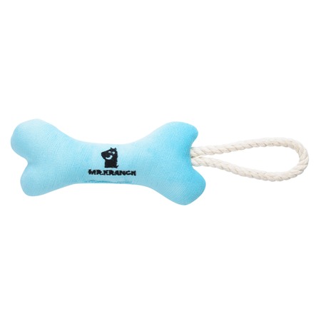 Mr.Kranch игрушка для собак мелких и средних пород, косточка с канатом, нежно-голубая - 31х9х4 см фото 1