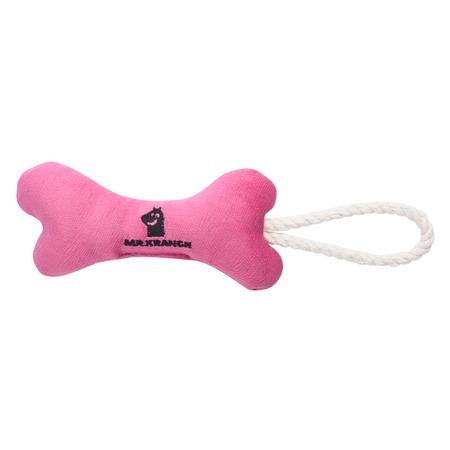 Mr.Kranch игрушка для собак мелких и средних пород, косточка с канатом, нежно-розовая - 31х9х4 см фото 1