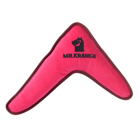 Mr.Kranch игрушка для собак средних и крупных пород, бумеранг с пищалкой, розовый - 34х28,5х6,5 см фото 1