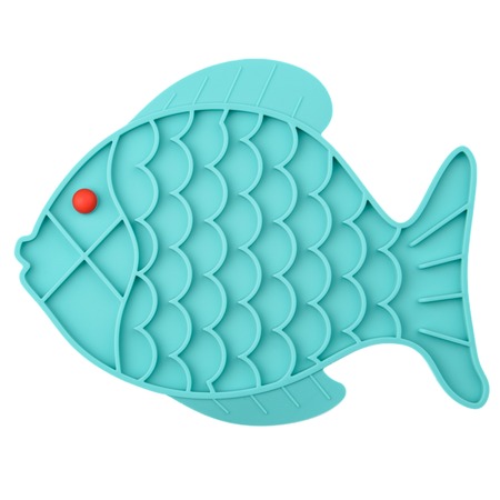 Mr.Kranch лизательный коврик для медленного поедания, силиконовый, Рыбка, голубая, 24,5*19 см фото 1