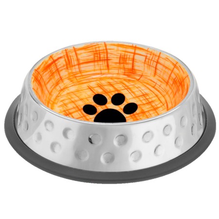 Mr.Kranch Candy миска из нержавеющей стали с керамическим покрытием и нескользящим основанием - 250 мл, оранжевая фото 1