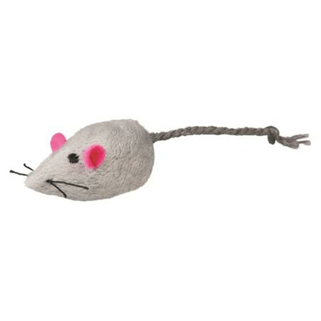 Игрушка-мышка Trixie для кошек с колокольчиком 5 см плюшевая фото 1