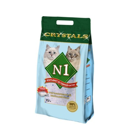 Наполнитель N1 Crystals силикагелевый для кошачьего туалета 12,5 л фото 1