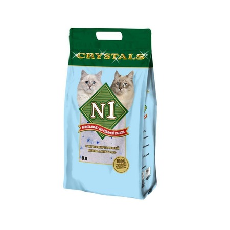 Наполнитель N1 Crystals силикагелевый для кошачьего туалета 5 л фото 1
