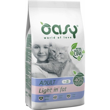Oasy Dry Cat Adult Light in fat сухой корм для взрослых кошек склонных к ожирению с курицей фото 1