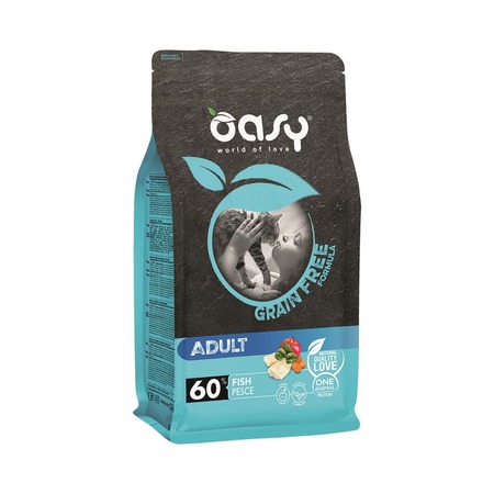 Oasy Dry Cat Grain Free Adult сухой корм для взрослых кошек беззерновой с рыбой - 300 г фото 1