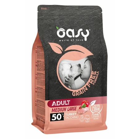 Oasy Dry Grain Free Medium/Large Breed Professional сухой корм для взрослых собак средних и крупных пород беззерновой с индейкой - 12 кг фото 1