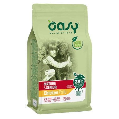 Oasy Dry Mature and Senior Professional сухой корм для пожилых собак старше 6 лет с курицей - 12 кг фото 1