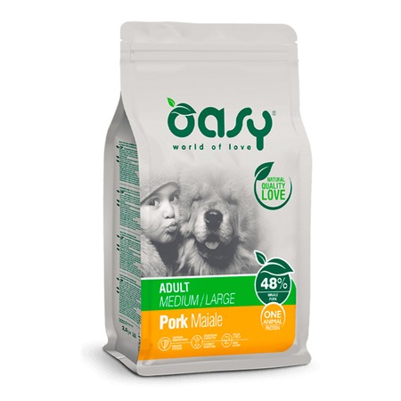 Oasy Dry OAP Medium/Large Breed Professional Монопротеин сухой корм для взрослых собак средних и крупных пород со свининой - 12 кг фото 1