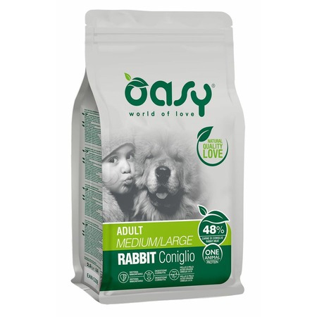 Oasy Dry OAP Medium & Large Breed Professional Монопротеин сухой корм для взрослых собак средних и крупных пород с кроликом - 12 кг фото 1