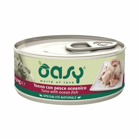 Oasy Wet Dog Specialita Naturali Tuna Ocean Fish влажный корм для взрослых собак, дополнительное питание с тунцом, в консервах - 150 г фото 1