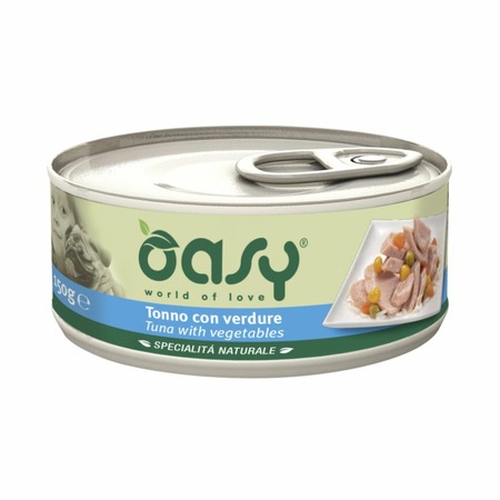 Oasy Wet Dog Specialita Naturali Tuna Vegetables влажный корм для взрослых собак, дополнительное питание с тунцом и овощами, в консервах - 150 г фото 1