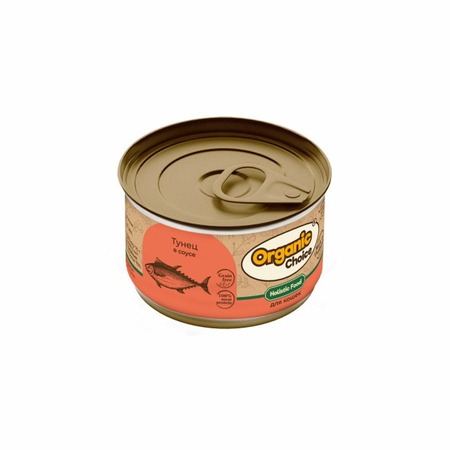 Organic Сhoice Grain Free влажный корм для взрослых кошек, тунец в соусе, в консервах - 70 г х 24 шт фото 1