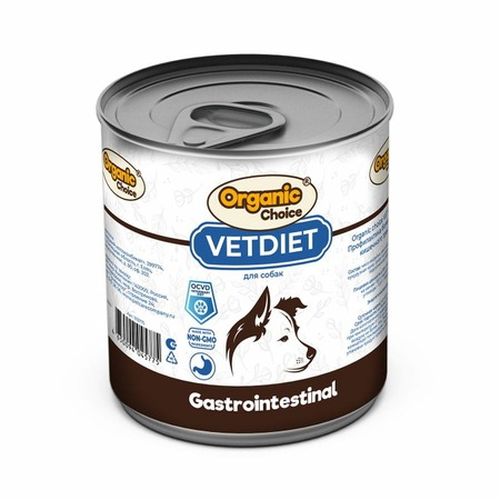 Organic Сhoice VET Gastrointestinal влажный корм для взрослых собак, для профилактики болезней ЖКТ, в консервах - 340 г х 12 шт фото 1