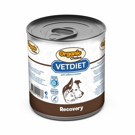 Organic Сhoice VET Recovery влажный корм для взрослых собак и кошек восстановительная диета, в консервах - 340 г х 12 шт фото 1