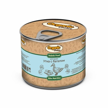 Organic Сhoice влажный корм для кошек, с уткой и бататом, в консервах - 240 г фото 1