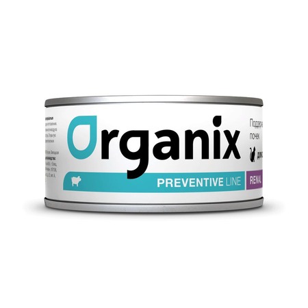 Organix Preventive Line Renal диетические консервы для взрослых кошек при профилактике заболеваний почек, со свининой - 100 г x 24 шт фото 1