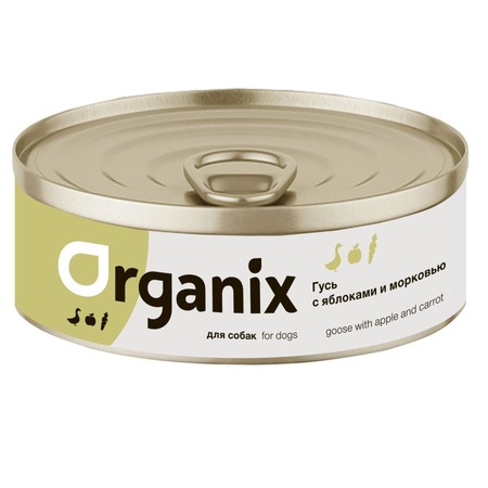 Organix влажный корм для собак, с фрикасе из гуся, яблоками и морковкой, в консервах - 100 г фото 1