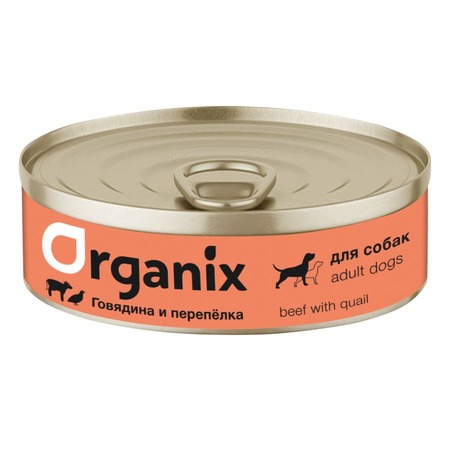 Organix влажный корм для собак, с говядиной и перепёлкой, в консервах - 100 г фото 1