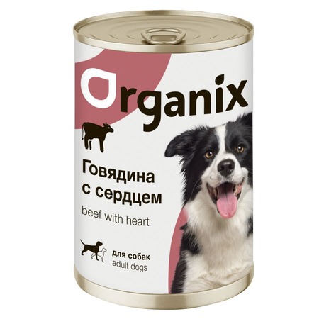 Organix влажный корм для собак, с говядиной и сердцем, в консервах - 410 г фото 1