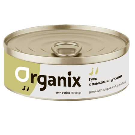 Organix влажный корм для собак, с рагу из гуся, языком и цуккини, в консервах - 100 г фото 1