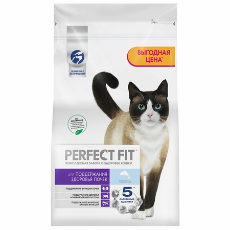 Perfect Fit сухой корм для кошек, здоровье почек, с лососем - 2,5 кг фото 1