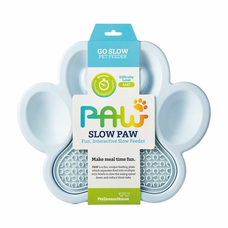 PetDreamHouse PAW 2-IN-1 Slow Feeder & Lick Pad Baby Blue Easy миска "Лапа" для медленного кормления 2в1, голубая - 540 г фото 1