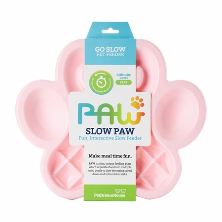 PetDreamHouse Paw Slow Feeder Baby Pink Easy Миска для собак и кошек для медленного кормления, розовая - 3,2 л фото 1