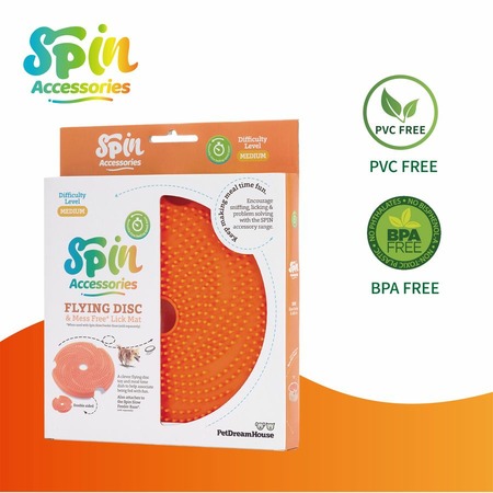 PetDreamHouse Spin Accessories - Lick Flying Disc Orange Аксессуар Диск летающий для интерактивной системы кормления Спин, оранжевый - 1,9 л фото 1