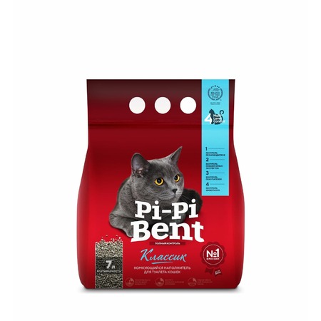 Pi-Pi Bent Classic комкующийся наполнитель из бентонитовой глины для кошек - 3 кг фото 1