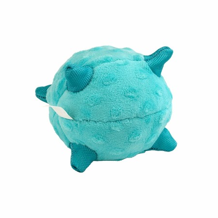Playology Puppy Sensory Ball игрушка для щенков мелких и средних пород 8-16 недель, сенсорный плюшевый мяч, с ароматом арахиса, голубой - 11 см фото 1