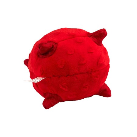 Playology Puppy Sensory Ball игрушка для щенков мелких и средних пород 8-16 недель, сенсорный плюшевый мяч, с ароматом говядины, красный - 11 см фото 1
