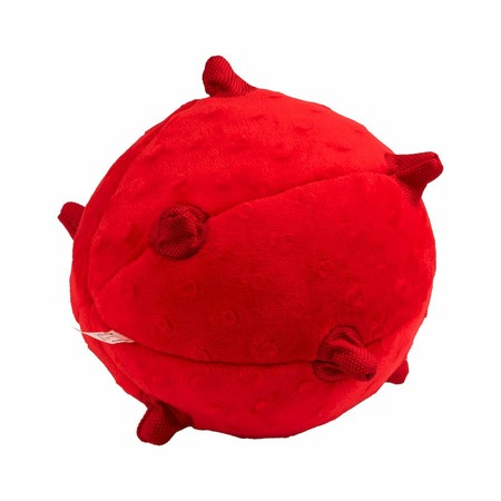 Playology Puppy Sensory Ball игрушка для щенков средних и крупных пород 8-16 недель,сенсорный плюшевый мяч, с ароматом говядины, красный - 15 см фото 1