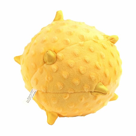 Playology Puppy Sensory Ball игрушка для щенков средних и крупных пород 8-16 недель,сенсорный плюшевый мяч, с ароматом курицы, желтый - 15 см фото 1