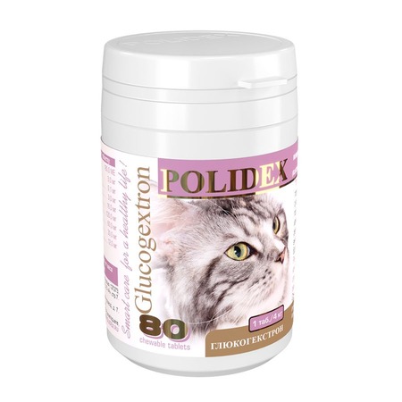 Polidex Glucogextron витамины для опорно-двигательного аппарата, для кошек - 80 таб фото 1