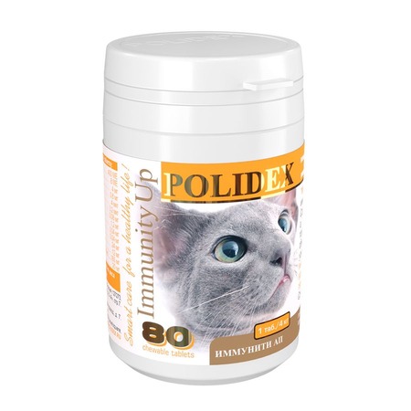 Polidex Immunity Up витамины общеукрепляющие, для кошек - 80 таб фото 1
